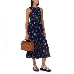 Floral tiered pleat Self-Portrait dress